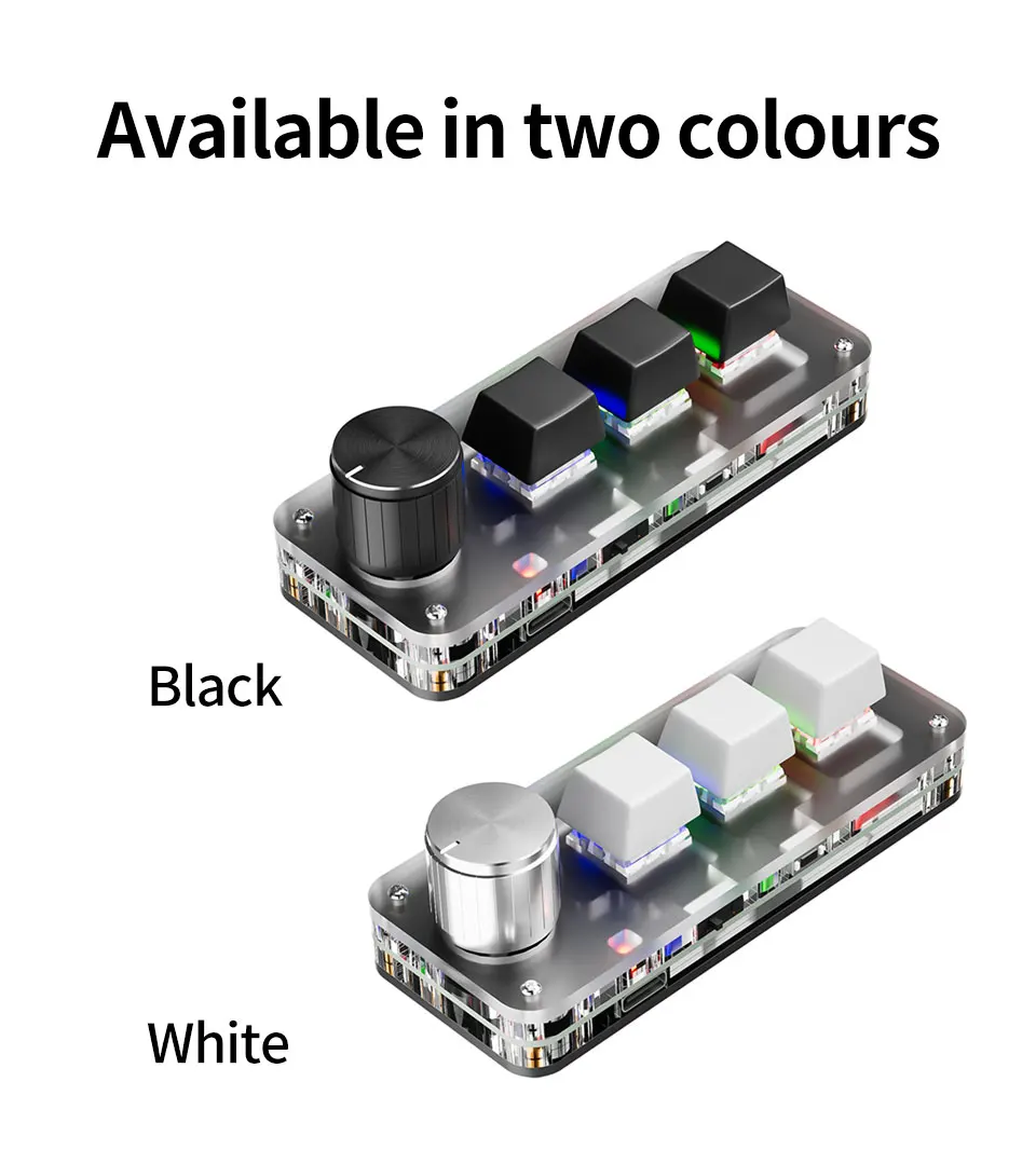 2.4G 3-key Customize Bluetooth Keyboard Macro Knob Copy Paste Shortcut Key E-sports Game Mini Mechanical Hot Plug Mini Keyboard detail