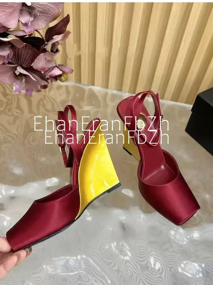 Summer New Slope High Heel Sandals Fish Mouth Thick Bottom High Heel Shoes Fashion Party Sexy Women's Large Sandals product view