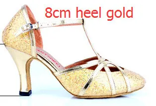 New Latin Dance Shoes Woman High Heel Silver Gold Cheap Ballroom Dancing Shoes Girls Gliter Closed Toe Salsa Shoes 5cm 7cm Heel detail