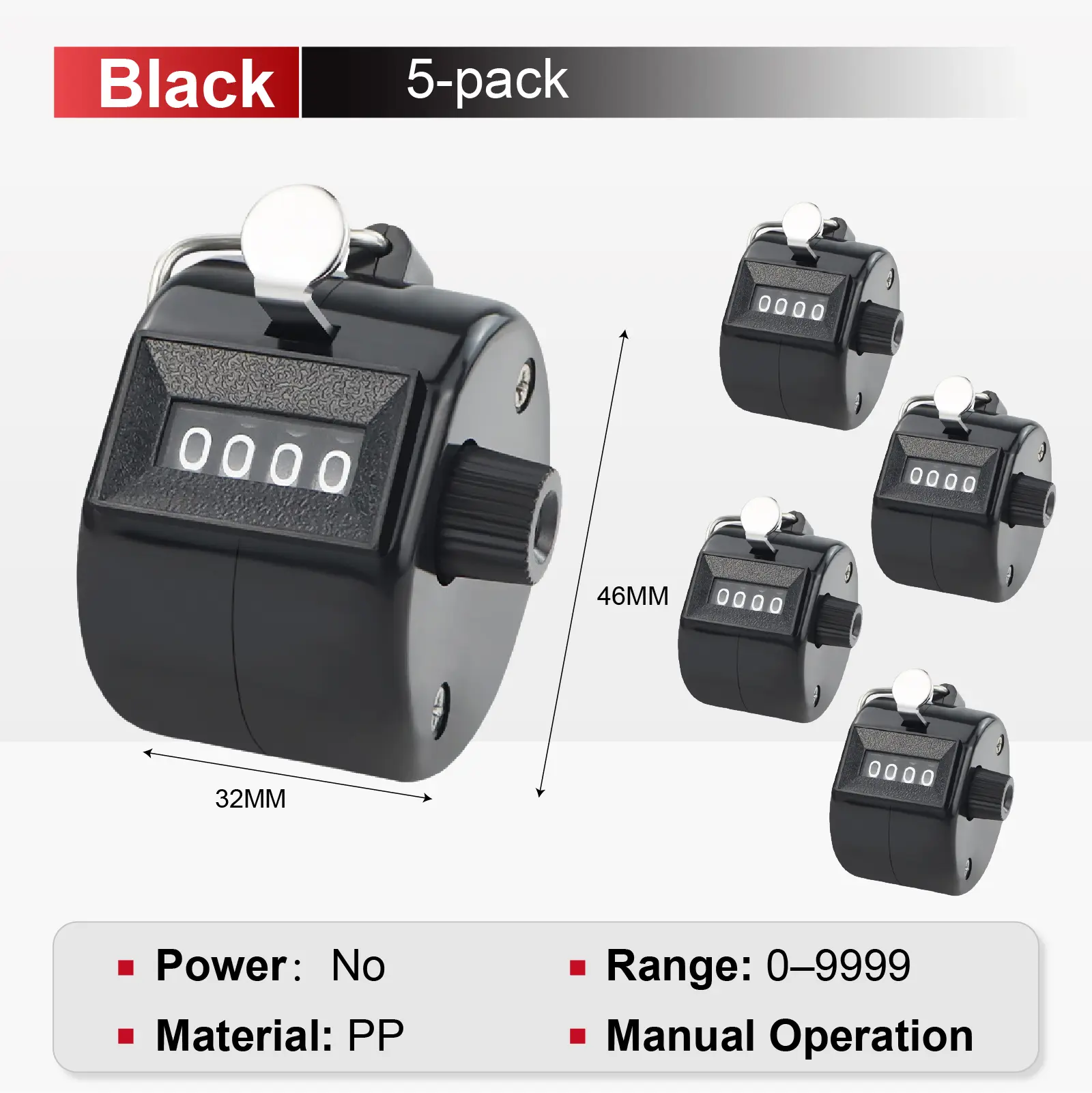 4 Digit Manual Tally Counter Hand Clicker Mechanical People Counter Inventory Attendance Counter Portable No Battery product view