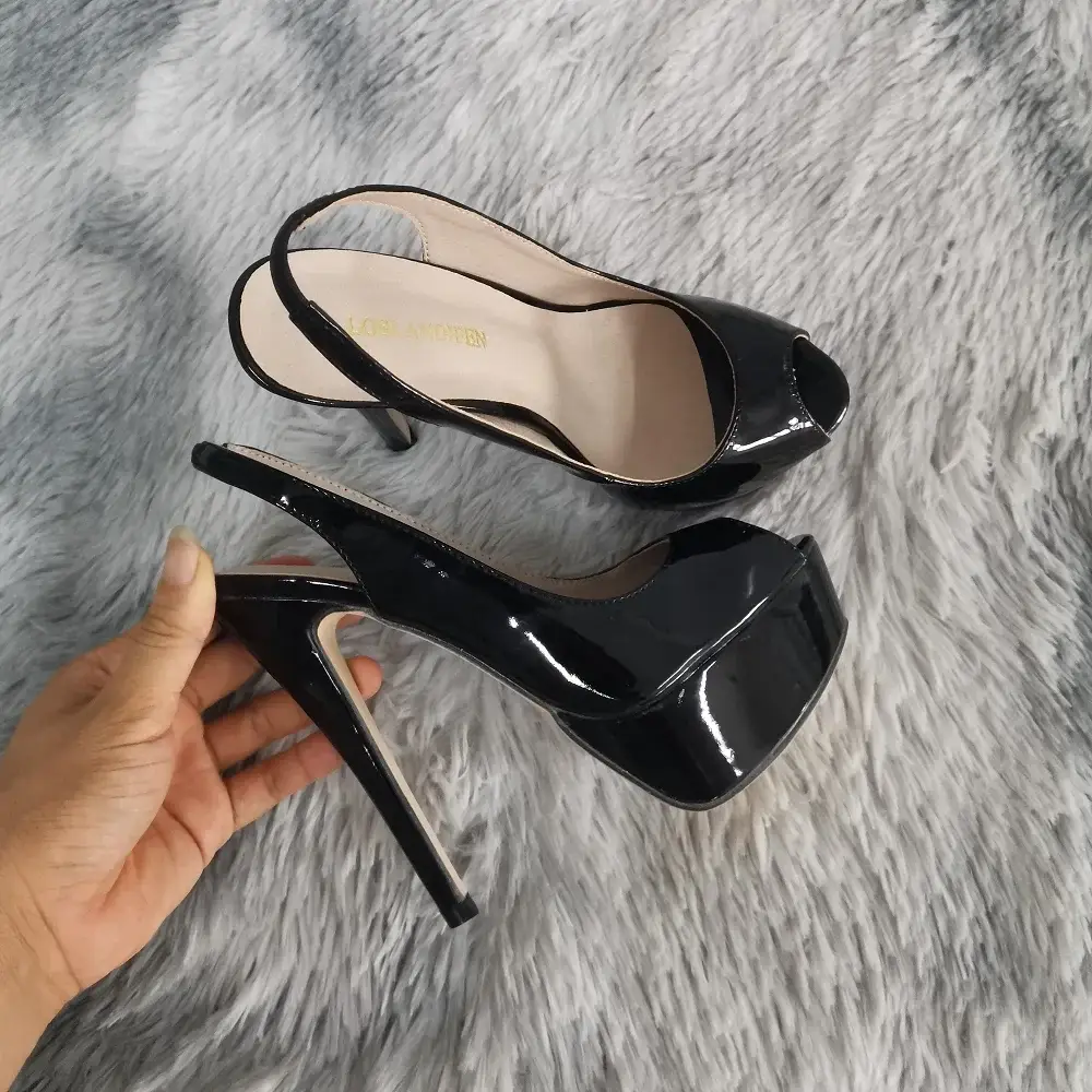 New Women's Pumps Stilettos 14CM Platform Super High Heels Sexy Open Toe Sandals Gladiator Party Dress Women Shoes Large Size 44