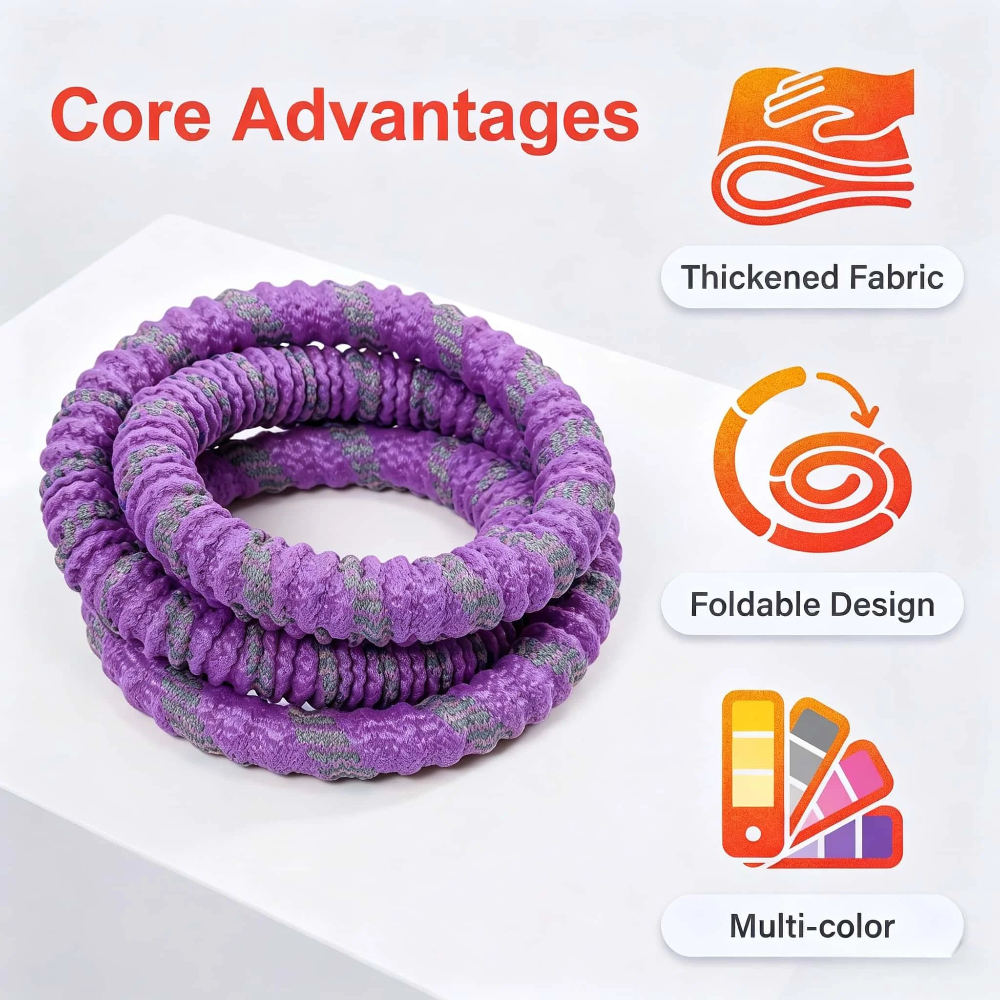 Fitness Circle- Adult Pilates Circle with Soft Spring Foldable Fitness Circle, Silent Pilates Circle Waist-Friendly Design, Full Wrap Fitness Circle Non-Pinching Fitness Circle Portable Sports Equipment, Christmas Gift for Girlfriend product view
