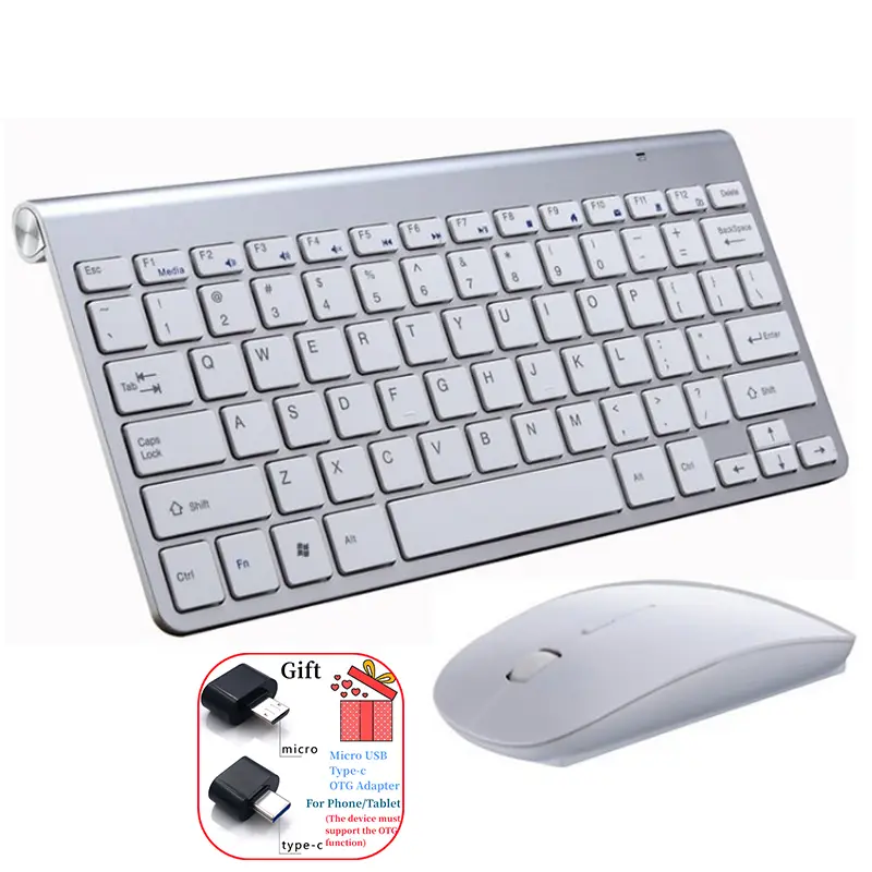 2.4G Wireless Keyboard and Mouse Combo Mini Korean Russian Spanish Hebrew Arabic Keyboard Mouse Set For Notebook Laptop Mac product view