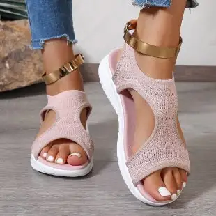 2026 Summer New Women's Open toed Sandals Outdoor Fashion Breathable Comfortable Slope Heel Casual Sandals product view
