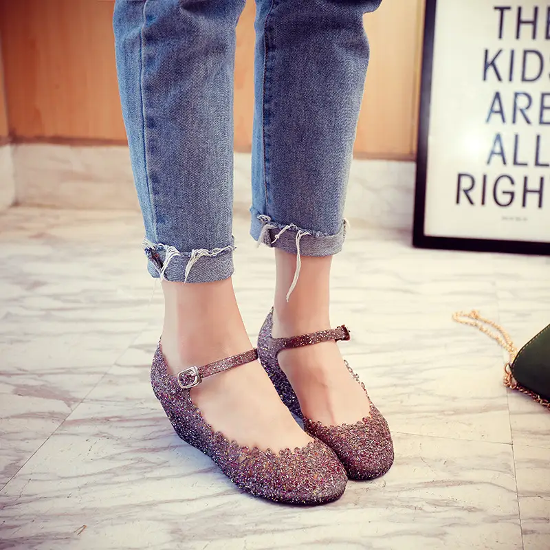 Slope heel sandals 2025 summer hollow out women's shoes hole shoes thick soled jelly shoes women's sandals product view
