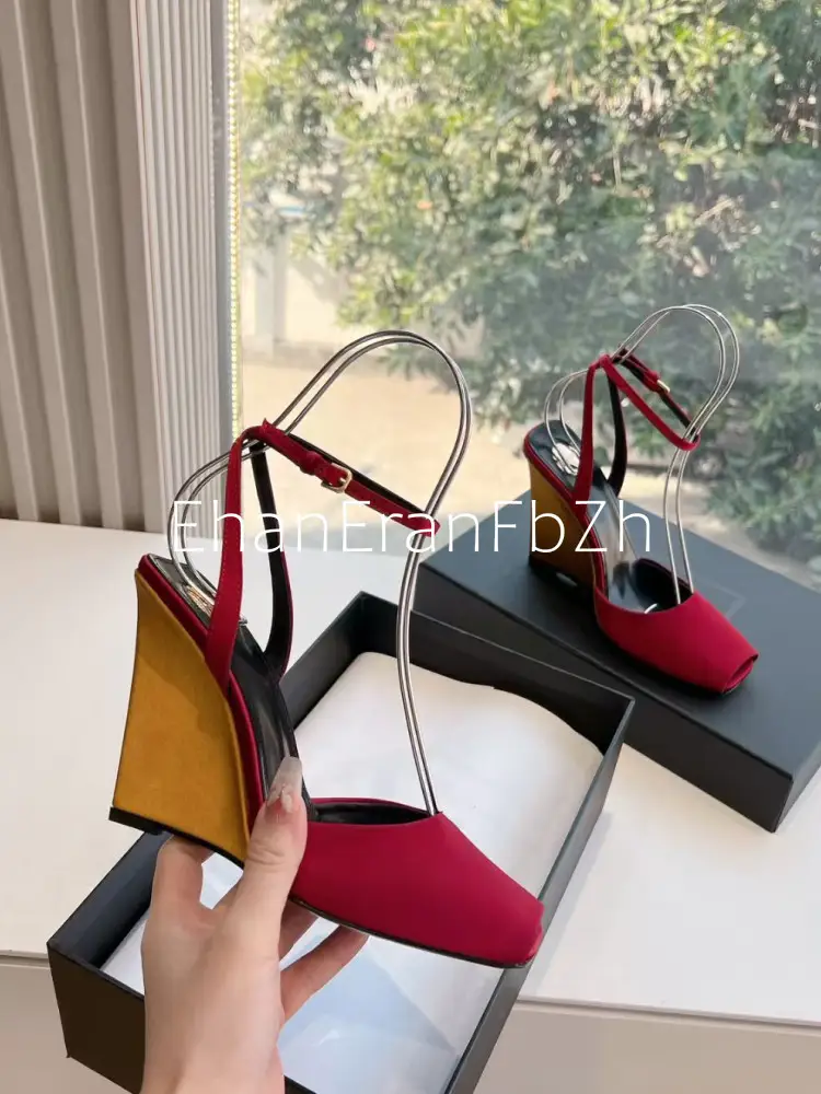 Summer New Slope High Heel Sandals Fish Mouth Thick Bottom High Heel Shoes Fashion Party Sexy Women's Large Sandals product view