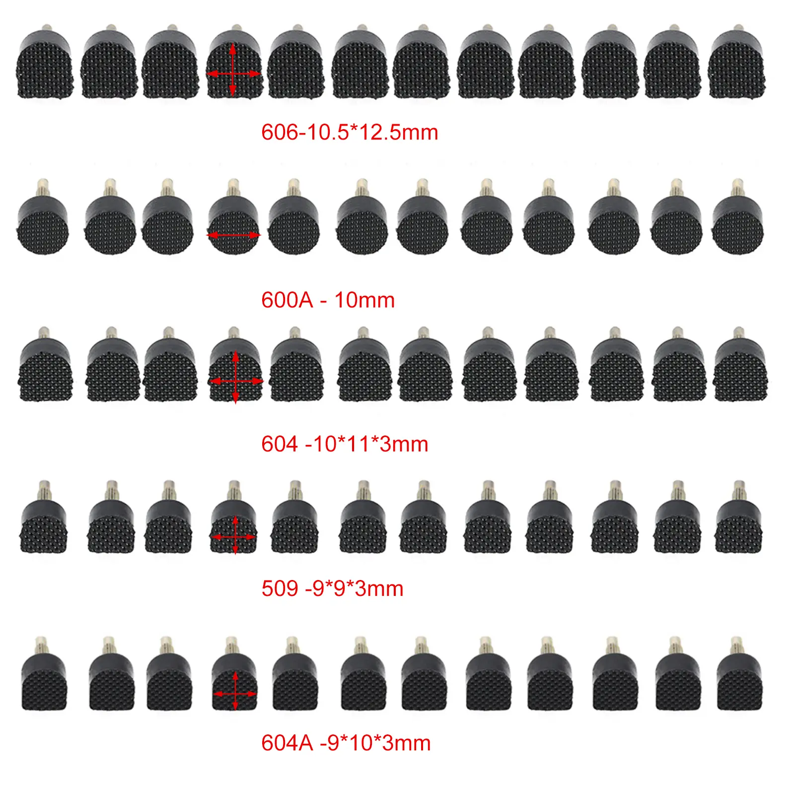 60Pcs High Heel Shoe Repair Nail 5 Different Size Shoe Repair Tips Taps Dowel Lifts Replacement Heel Stoppers Protectors product view