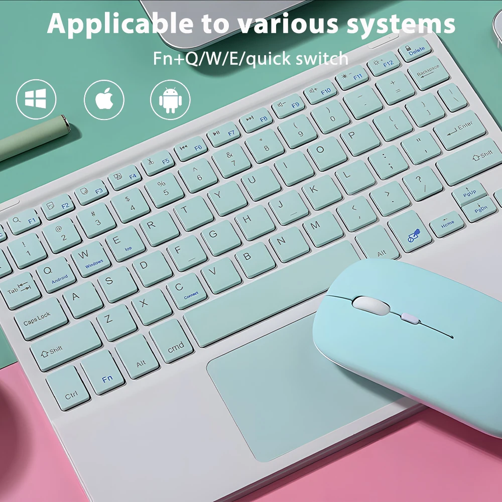 Wireless Keyboard with Touchpad for Android iOS Windows Bluetooth Keyboard and Mouse For Samsung Apple Lenovo Phone Tablet detail