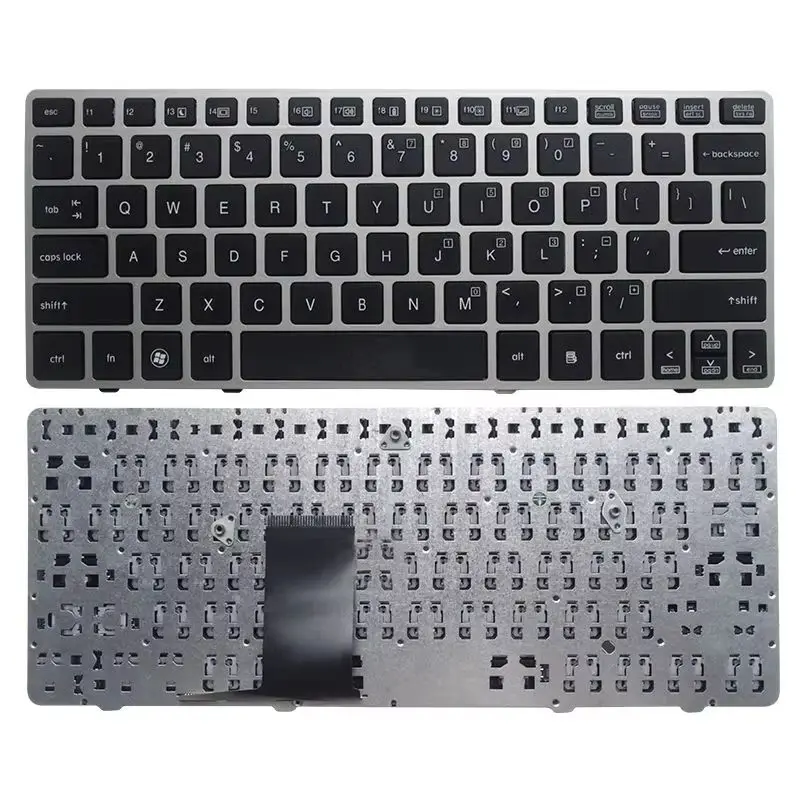 UK/US/BR/SP/RU NEW keyboard for HP EliteBook 2570 2570P 2560 2560p England Laptop KB SILVER frame detail