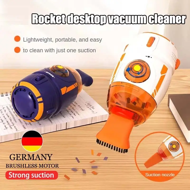 2026 New Desktop Vacuum Cleaner Electric Usb Charging Night Light Handheld Desktop Cleaner Rubber Shavings Mini Keyboard Dust