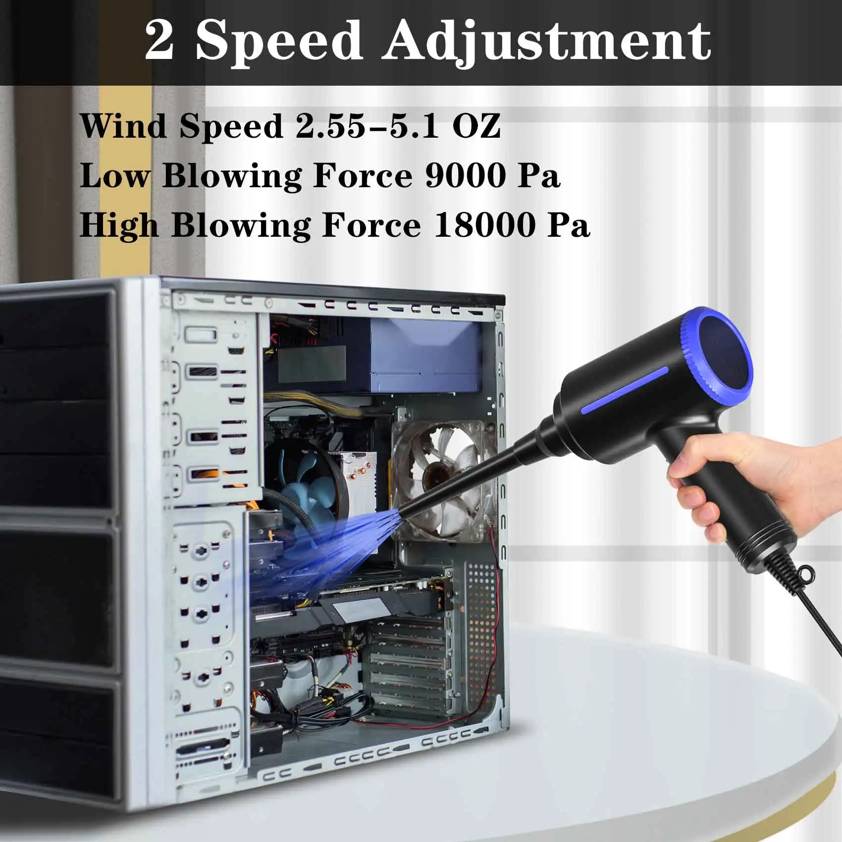 500W Cordless Electric Air Duster,Computer Vacuum Cleaner for Car,Handheld Electric Air Blower,Desk Mini Air Spray Cleaner Tool detail