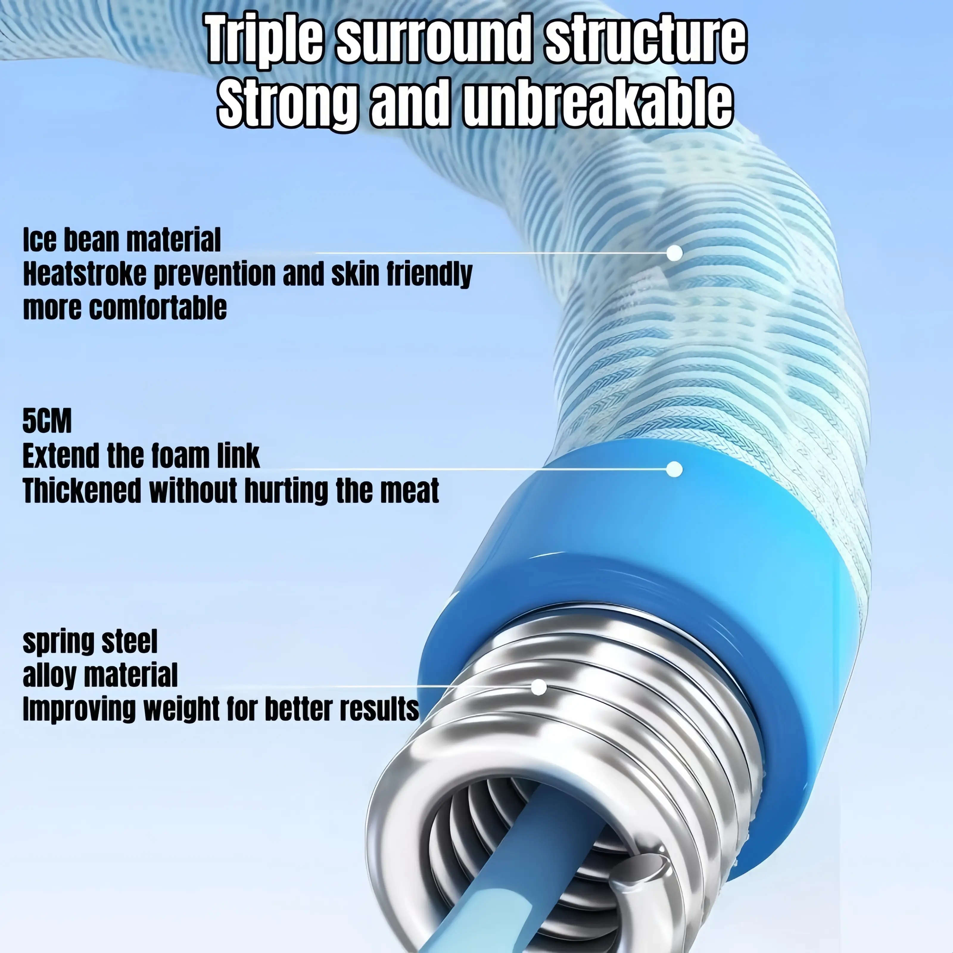 Flexible Hose Spring Hula Hoop, Weight Loss Training Abdomen, Fast Folding Portable Slimming Shaping, Ice Silk Cool Hula Hoop product view