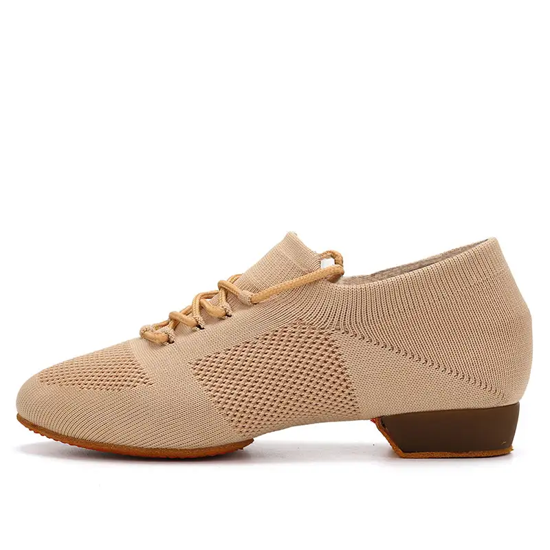 Women Dance Shoes Knitted Teacher Shoes Soft sole Low Heel Latin Training Shoes Ballet Dance Shoes Jazz Ballroom Sneakers Girls product view