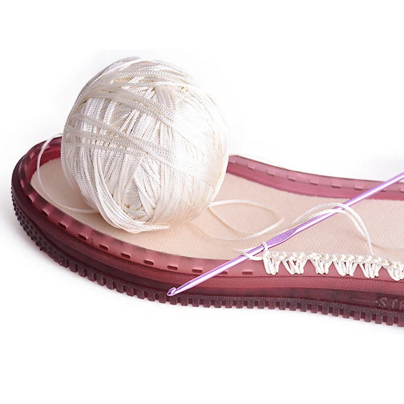 Anti-slip Shoe Patch Durable Repair Replacement For Boot Shoes Diy Hand Knitting Soft Rubber Soles Hand-woven Hook Line Soles detail
