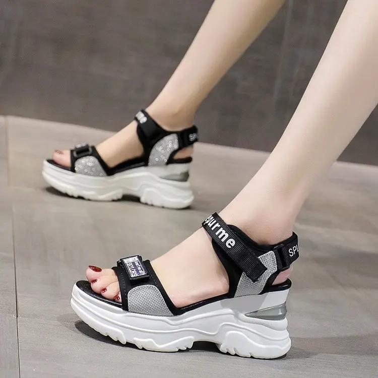New Summer Ladies Sandals Platform Wedge Heels Shoes Casual Beach Heightening Slope with Women's Sports High Heels Sandals Girl detail