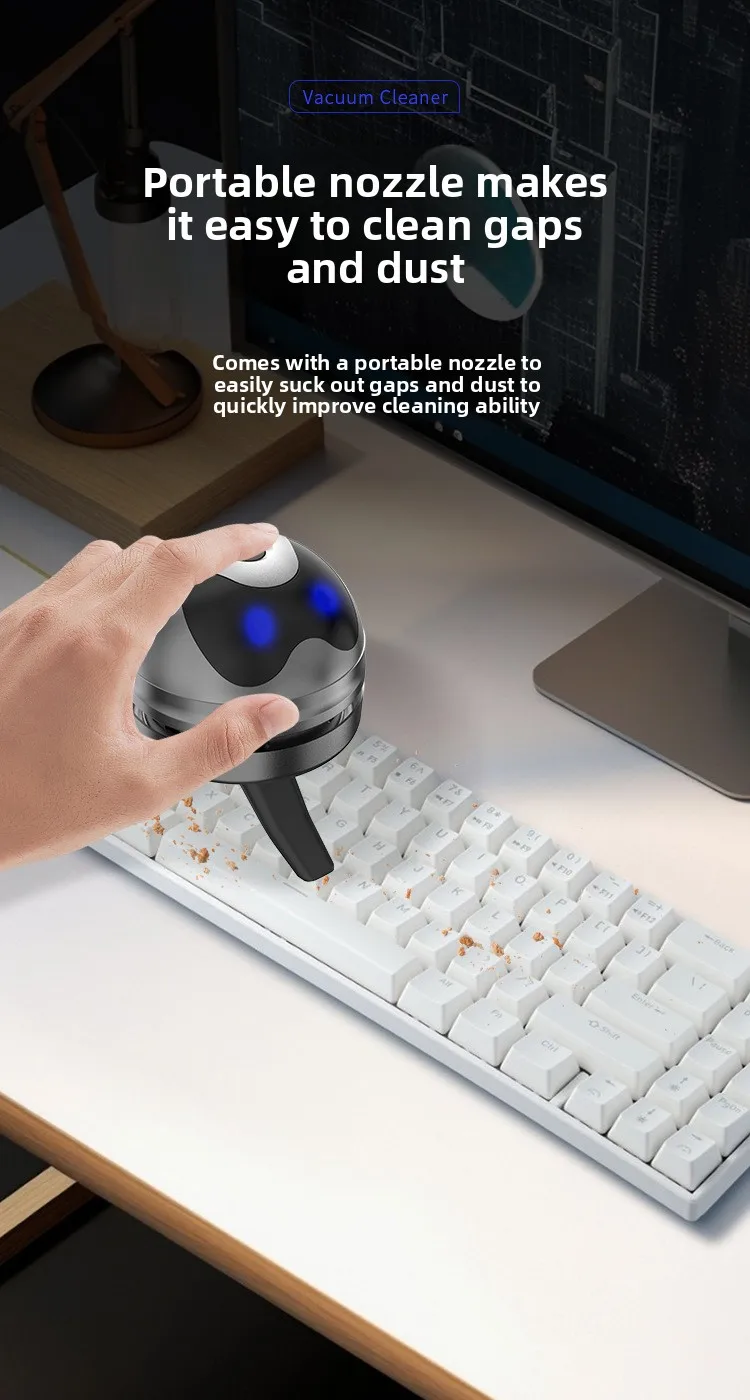Student Desktop Vacuum Cleaner Black Knight Wireless Handheld Portable for Eraser Shreds Cleaning mini detail