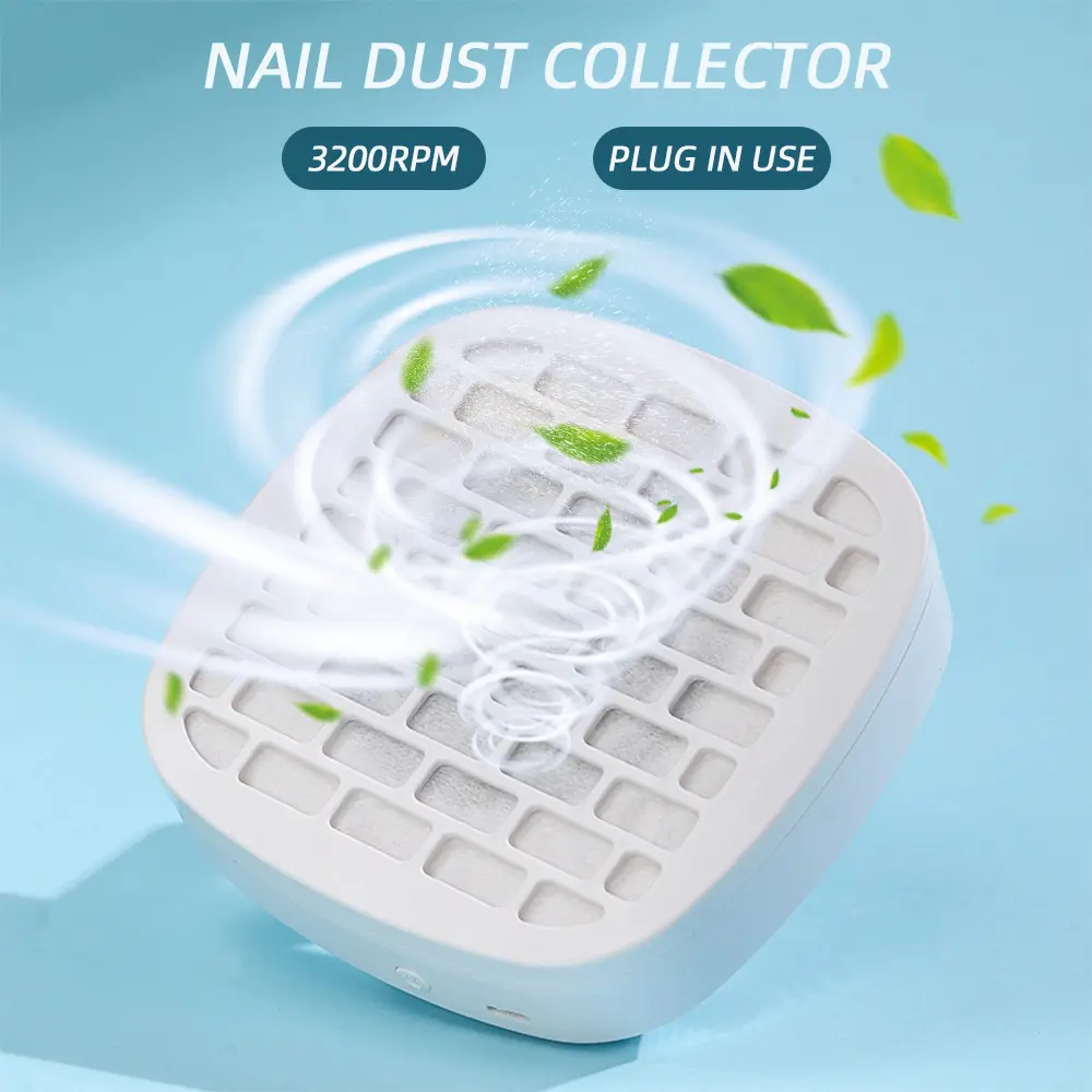 USB Nail Dust Collector Extractor Fan Desktop Vacuum Cleaner With 10pcs Filters Electric Nail Powder Collect Fan Powder Manicure