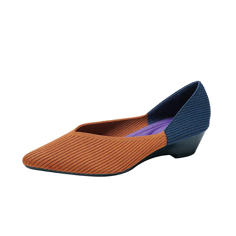 Slope heeled women's shoes fly woven casual single shoes