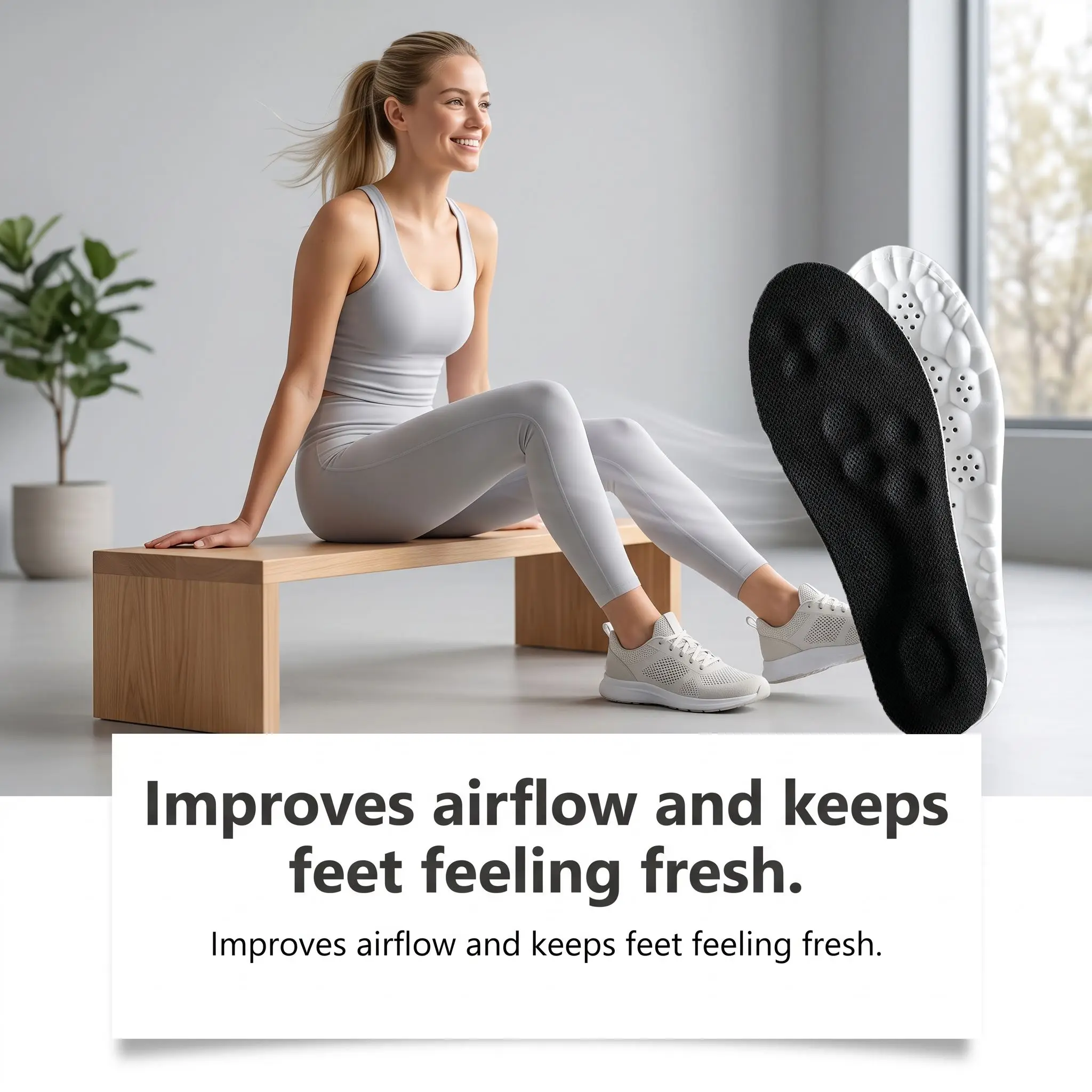 Cloud Bubble Shock Absorbing Shoe Insoles, Breathable Soft Sports Insoles, Comfort Foot Cushion Inserts for Outdoor & Casual Shoes detail