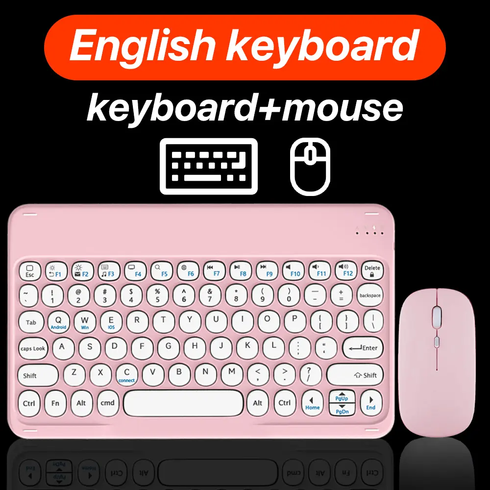 CASEPOKE wireless bluetooth round key silent keyboard suitable For Samsung Xiaomi Google Huawei iPad mobile  keyboard and mouse product view