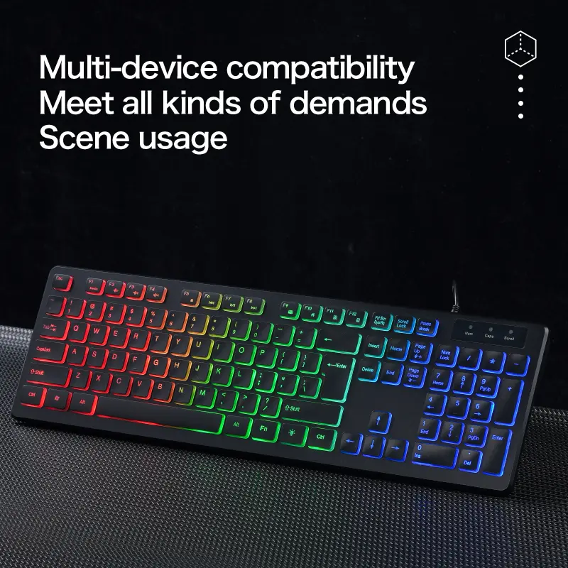 APAYADO M80 Quiet Office Wired Keyboard Thin-Film Structure 495g Weight 148CM Long Cord Full Layout USB Computer Keyboard product view