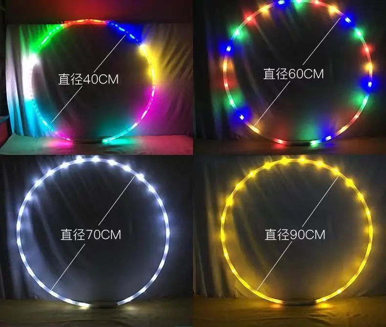 2026 Gym Fitness Multi Color Lighting Perfect For Festivals LED Hula Sport Hoop detail