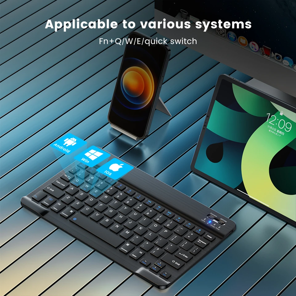 Spanish French Bluetooth Wireless Keyboard Azerty Russian Korean For iPad Mac PC Tablet Cell Phone Laptop And Mouse Mini With N detail