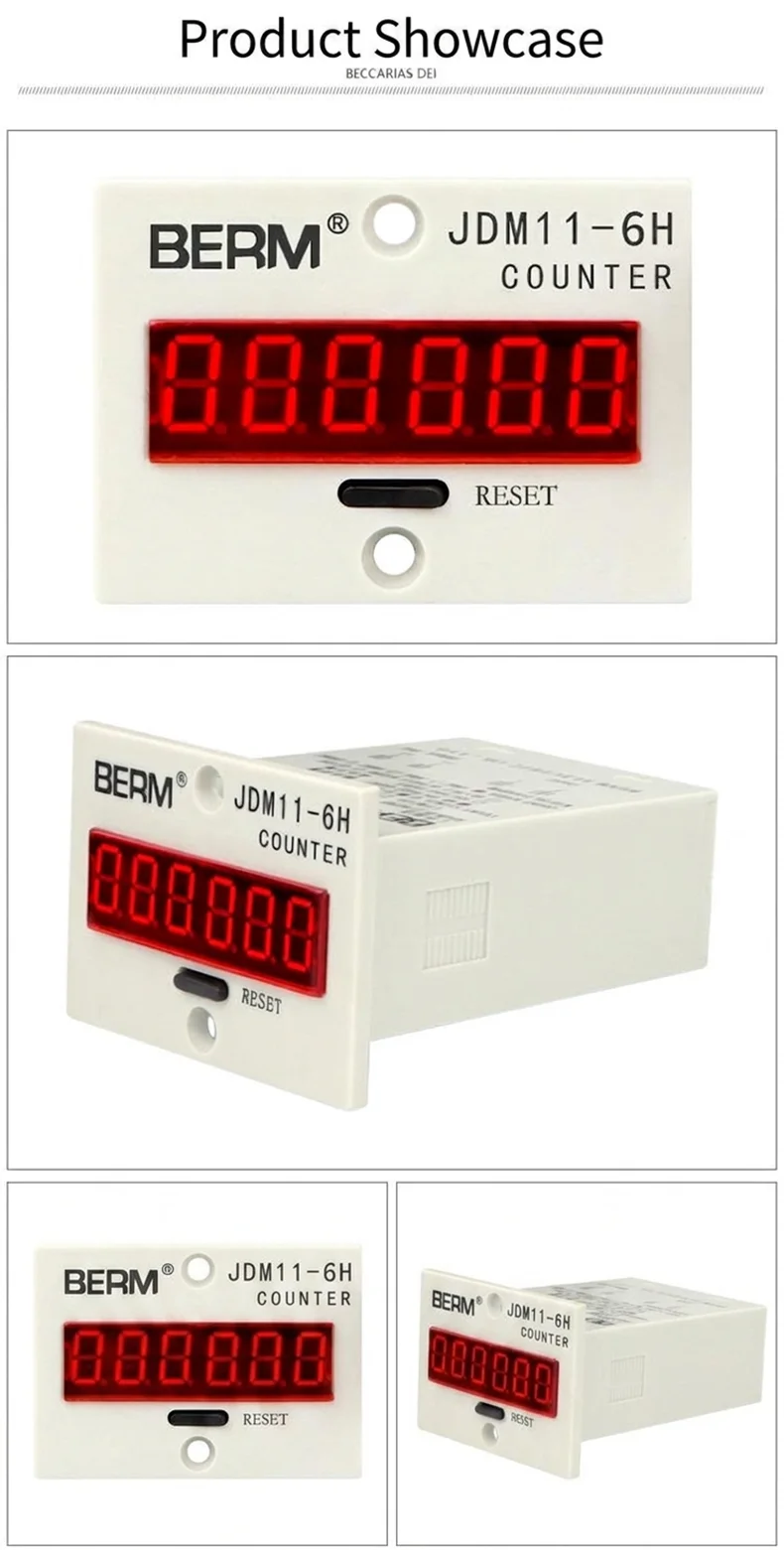 JDM11-6H 6 Digit Digital Counter Electronic Counter Totalizing Counter Resettable Power Failure Memory 12-24V 36V 110V 220V 380V detail