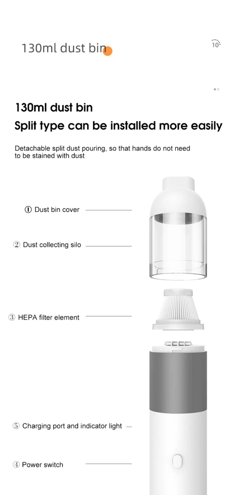 Car Vacuum Cleaner Keyboard Desktop Corner Car Home Wireless Handheld Vacuum Cleaner USB Charging Mini Portable Home Appliances detail