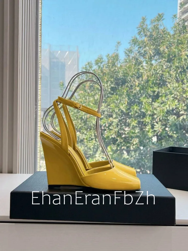Summer New Slope High Heel Sandals Fish Mouth Thick Bottom High Heel Shoes Fashion Party Sexy Women's Large Sandals detail