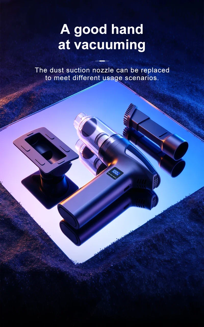 Cordless Handheld Vacuum Household Car Wet Dry Dust Buster USB Rechargeable Portable High-power Dual-use Vacuum Cleaner detail