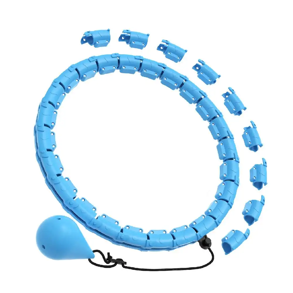 Smart Weighted Fitness Hoop 24 Detachable Links Adjustable Plus Size 47-Inch Slimming Ring Waist Trainer Auto-Spinning Massage Circle for Adults Women Beginners Weight Loss Fat Burning Home Gym Workout Equipment product view