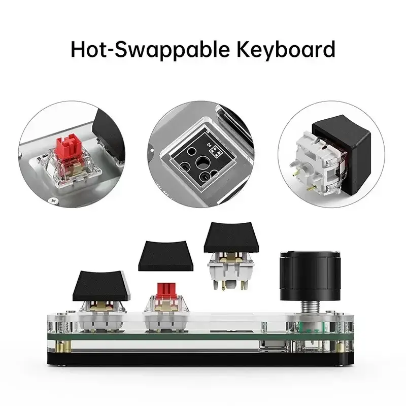 Mini Mechanical Keyboard 3 Keys 1 Knob USB RGB Macro Keyboard Gaming Custom Programming Knob Keyboard Portable For Photoshop product view