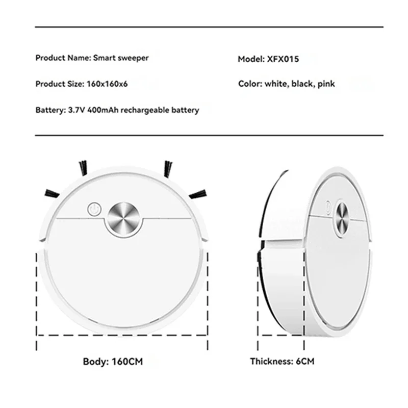 Model Sweeping Robot Automatic Home Mini Cleaning Machine USB Charging Smart Sweep Mop 5-In-1 Vacuum Cleaner New 2026 product view