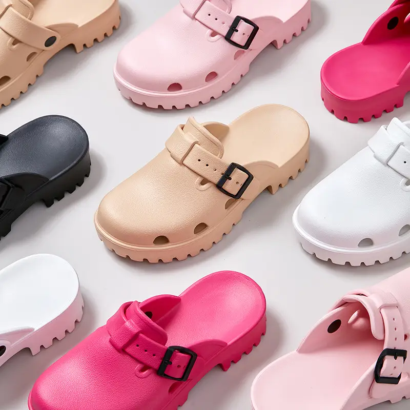 Smile Pop Women Platform Sandals Summer Clogs Slippers Fashion Women's Flat Slippers Outdoor Antiskid Waterproof Home Sandals product view