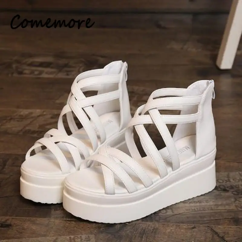 Bohemia Summer Fish Mouth Shoes Women Sandals Slope Heel Open Toe Thick Bottom Sponge Cake Shoes Zapatos Mujer 2024 Tendencia