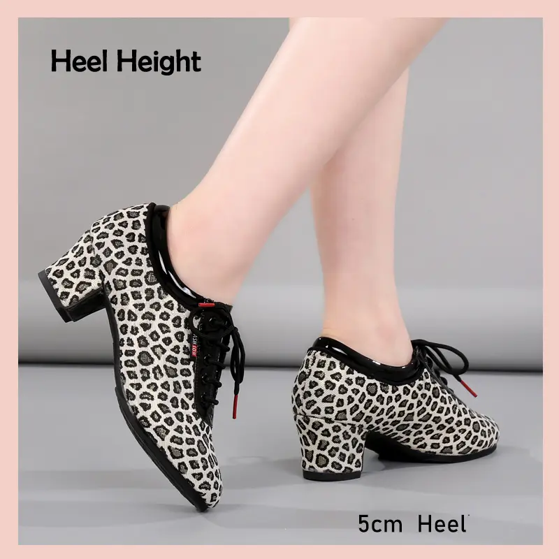DKZSYIM Women Latin Dance Shoes Modern Tango Jazz Shoes Outdoor Leopard print Dance Shoes Woman Dance Sneaker SIZE34-41 product view