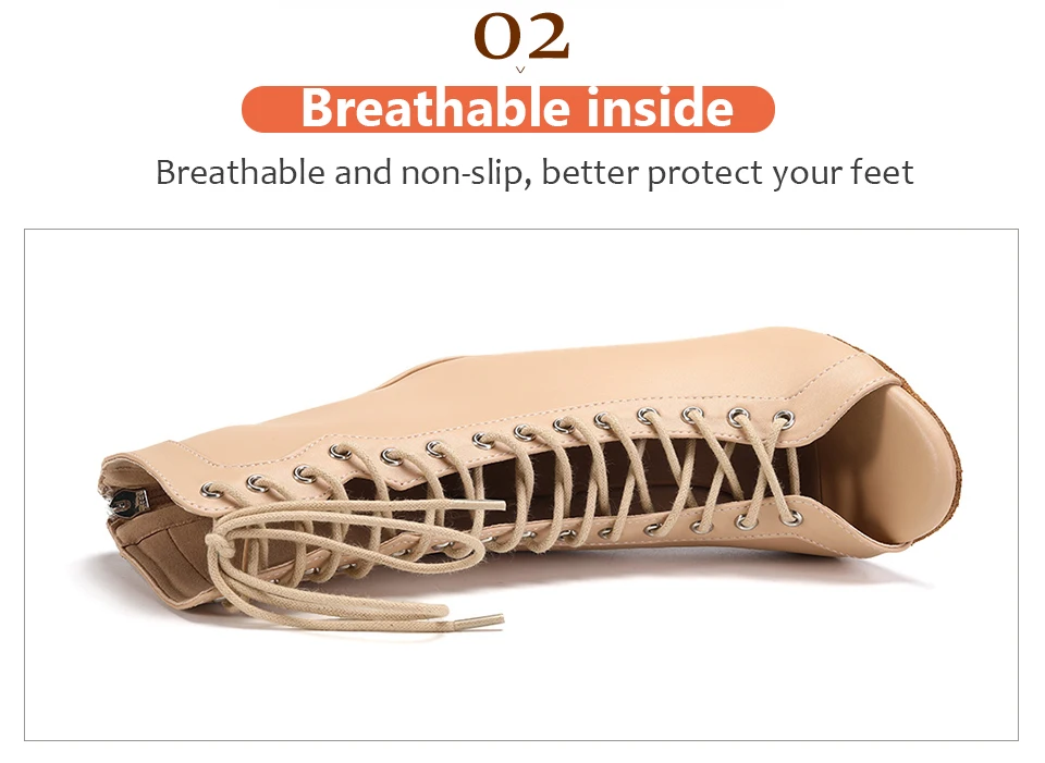 DKZSYIM New Women's Spring/Autumn Boots Stilettos Women Latin Dance High Heels Boots Fish Mouth Thin Heel Ladies Ballroom Shoes detail