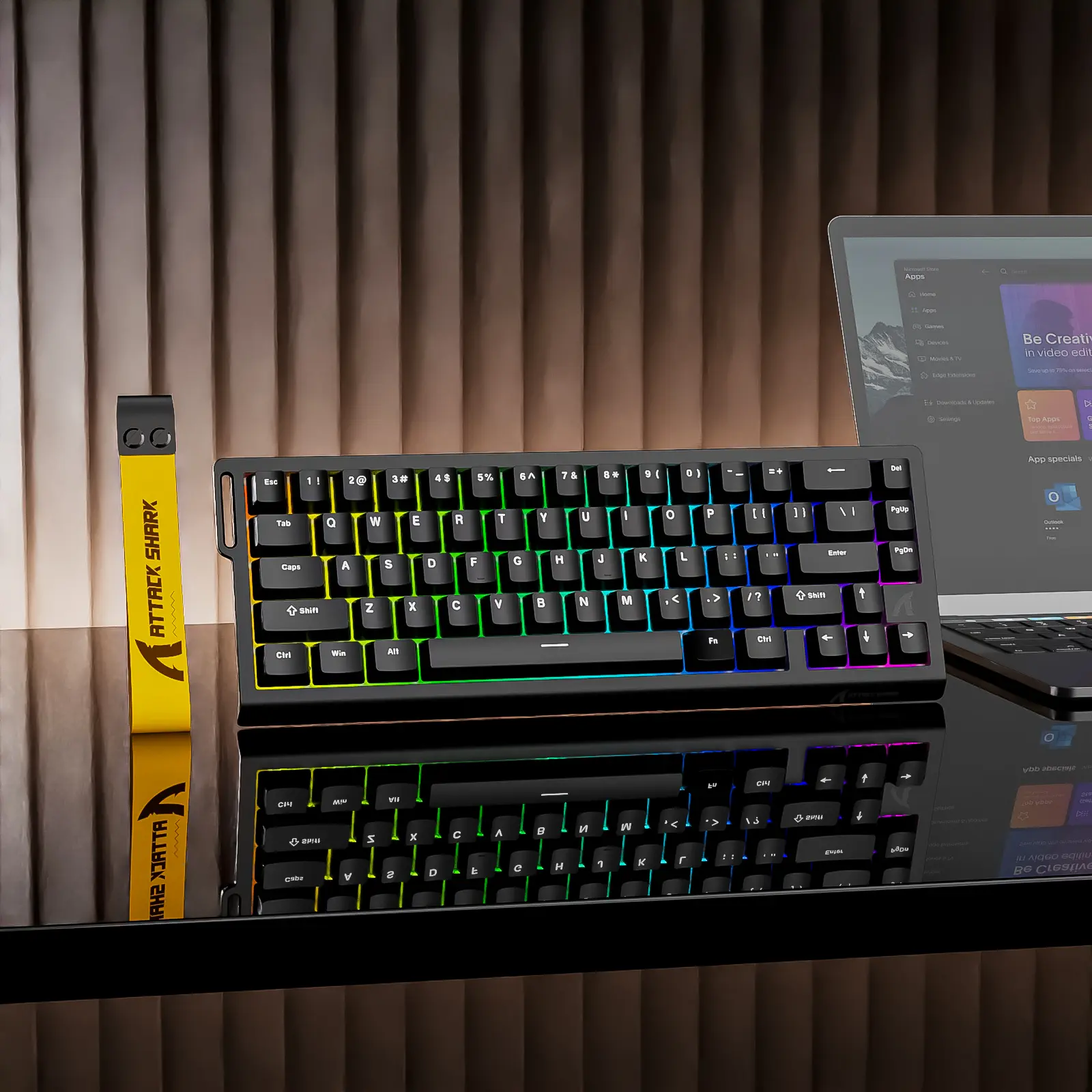 ATTACK SHARK X68 HE Rapid Trigger Keyboard Magnetic Switch 60% Wired 8KHz Hot Swappable Keyboard With RGB Lighting PBT Double-sh product view