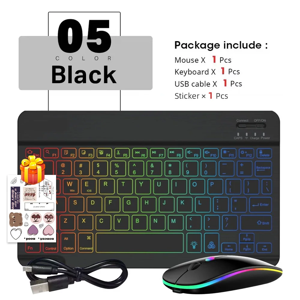 2026 New Bluetooth Keyboard Mouse For iPad Xiaomi Samsung Android iOS Windows Tablet Phone Mini Wireless Keyboard Spanish Hebrew detail