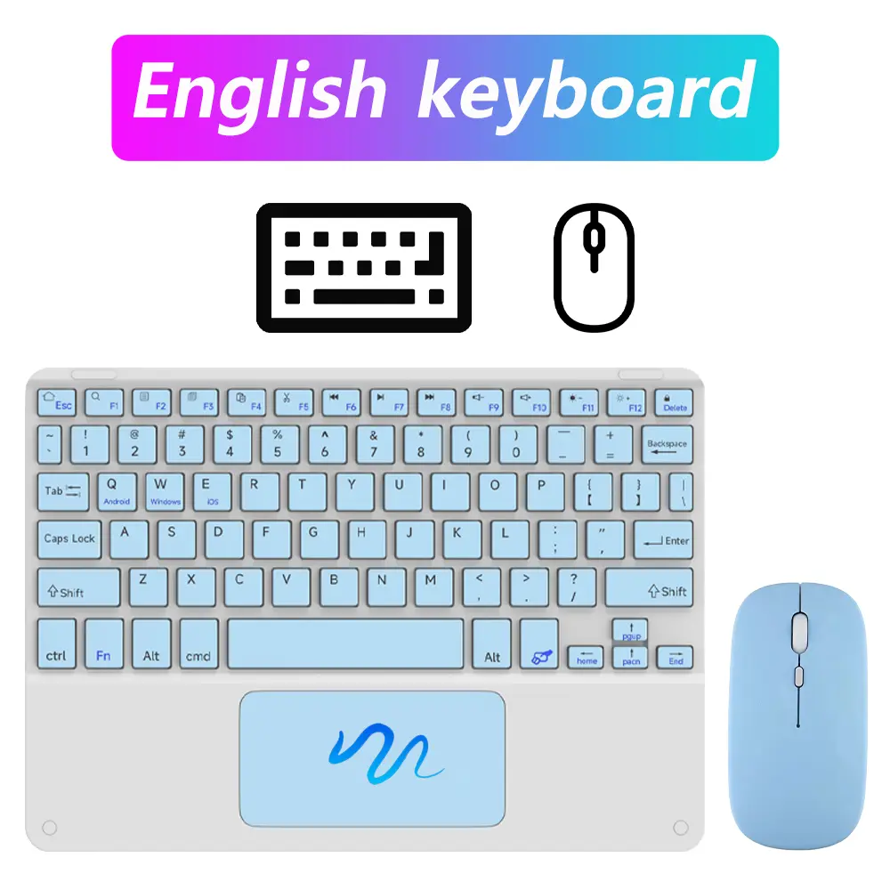Wireless Keyboard with Touchpad for Android iOS Windows Bluetooth Keyboard and Mouse For Samsung Apple Lenovo Phone Tablet product view