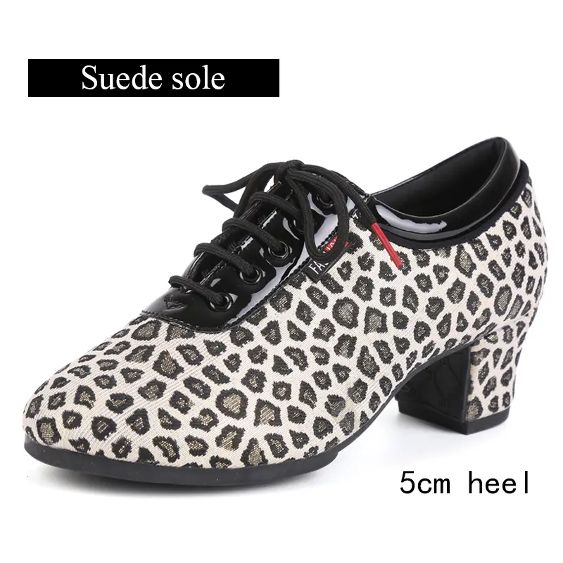 DKZSYIM Women Latin Dance Shoes Modern Tango Jazz Shoes Outdoor Leopard print Dance Shoes Woman Dance Sneaker SIZE34-41 product view