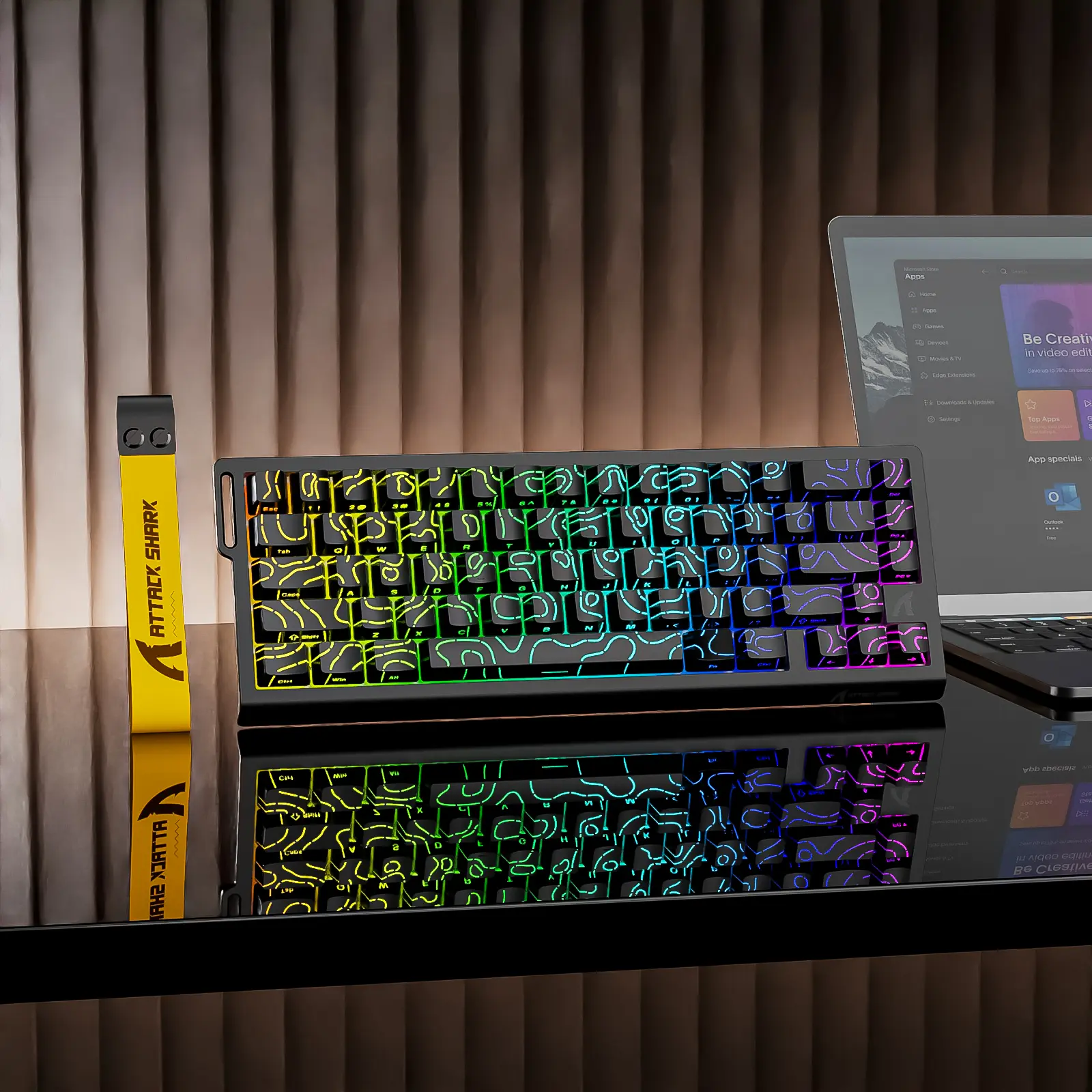 ATTACK SHARK X68 HE Rapid Trigger Keyboard Magnetic Switch 60% Wired 8KHz Hot Swappable Keyboard With RGB Lighting PBT Double-sh product view