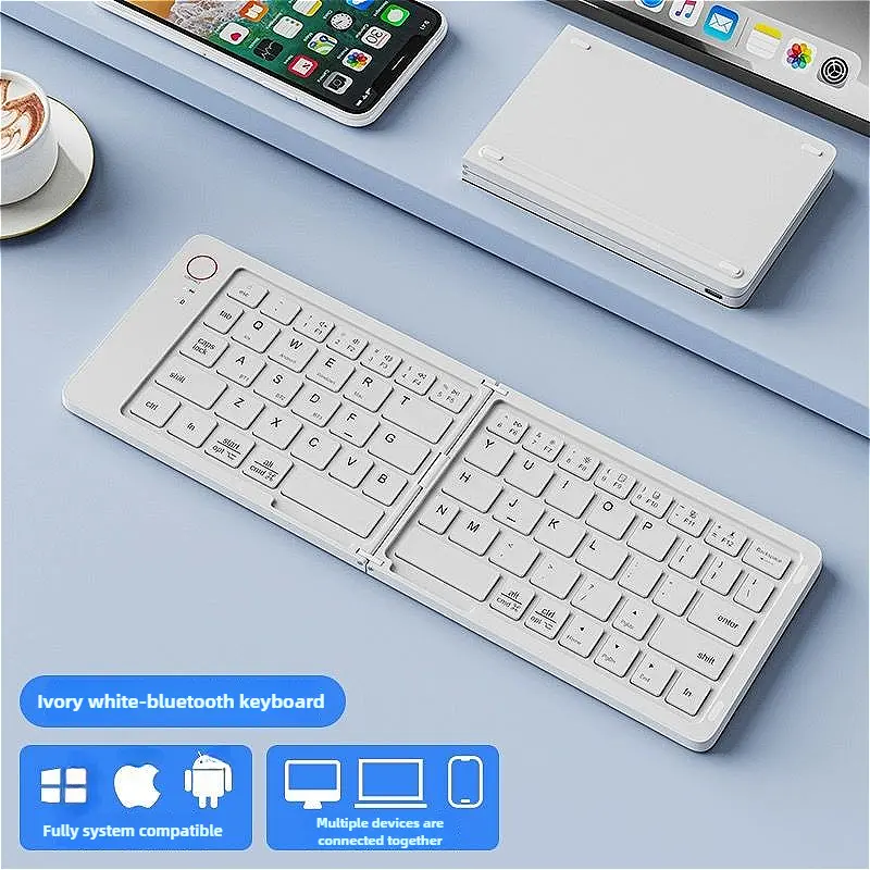 New Foldable Wireless Keyboard Slim Portable Bluetooth Keyboard Rechargeable Folding Keyboard for IOS Windows Android For Ipad product view