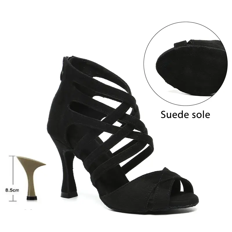 Red Women Heels for Dancing Latin Dance Shoes Girls Ladies Tango Latin Dance Shoes Ballroom Salsa Performance Shoes Party Shoes product view