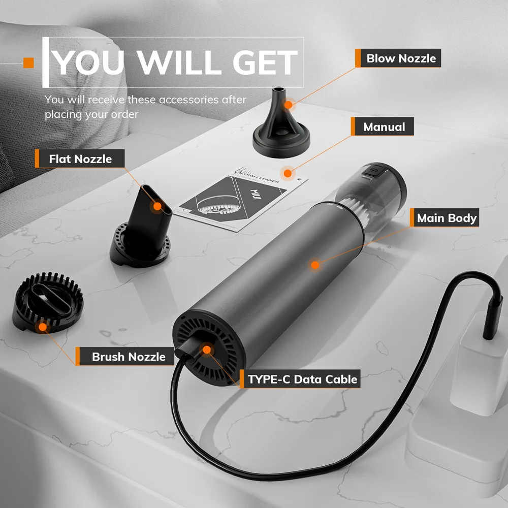 Cordless Laptop Vacuum Cleaner Portable USB Rechargeable Car Vacuum Mini Cool ModelXAluminum Alloy product view