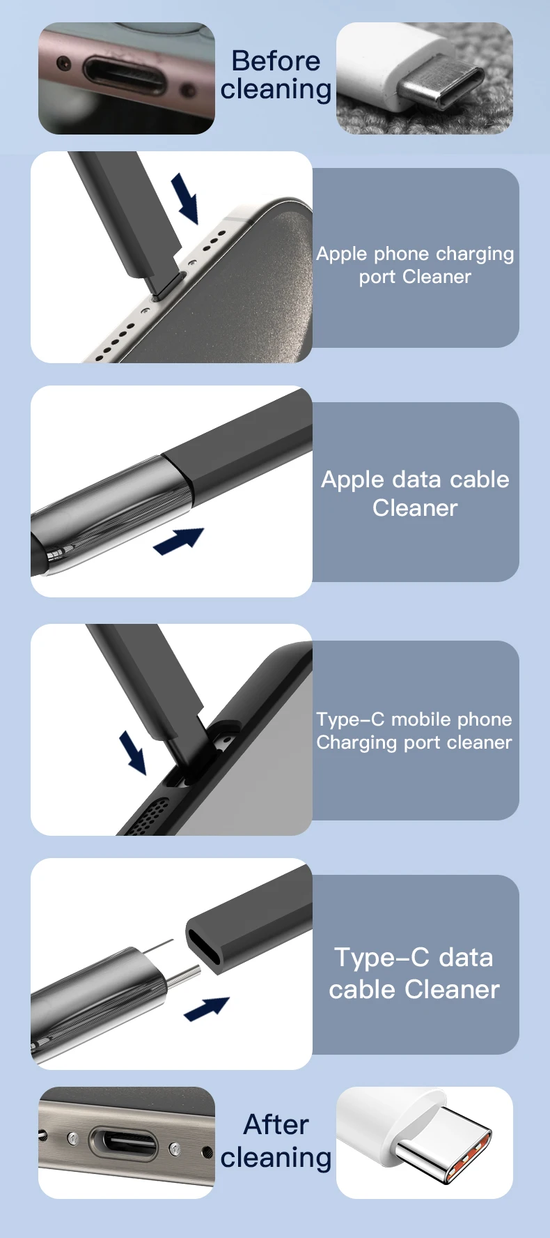 Cleaning Set: Computer Keyboard Cleaning Brush, Headphones, iPad, Mobile Phone Cleaning Pen, Keyboard, Camera Cleaning Brush detail