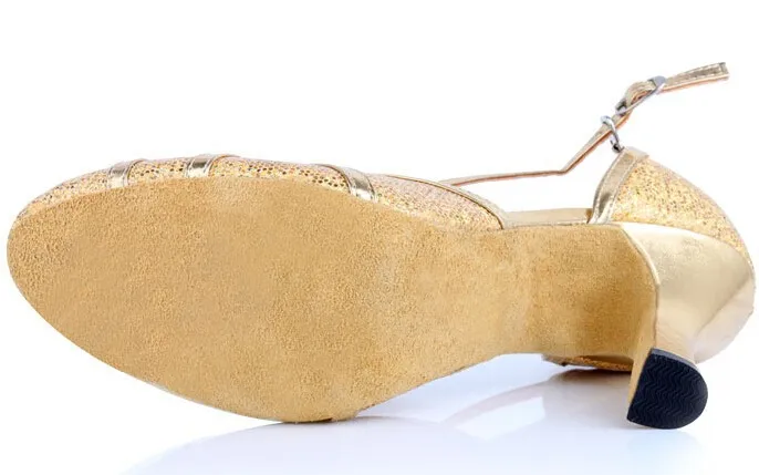 New Latin Dance Shoes Woman High Heel Silver Gold Cheap Ballroom Dancing Shoes Girls Gliter Closed Toe Salsa Shoes 5cm 7cm Heel detail