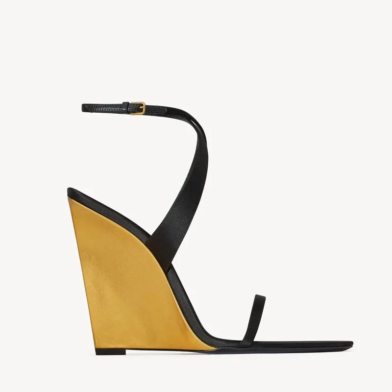 2025 Summer New Slope Heel Pointed High Heel Sandals Wedding Fashion Show Party Women's 34-44 Large Sandals detail
