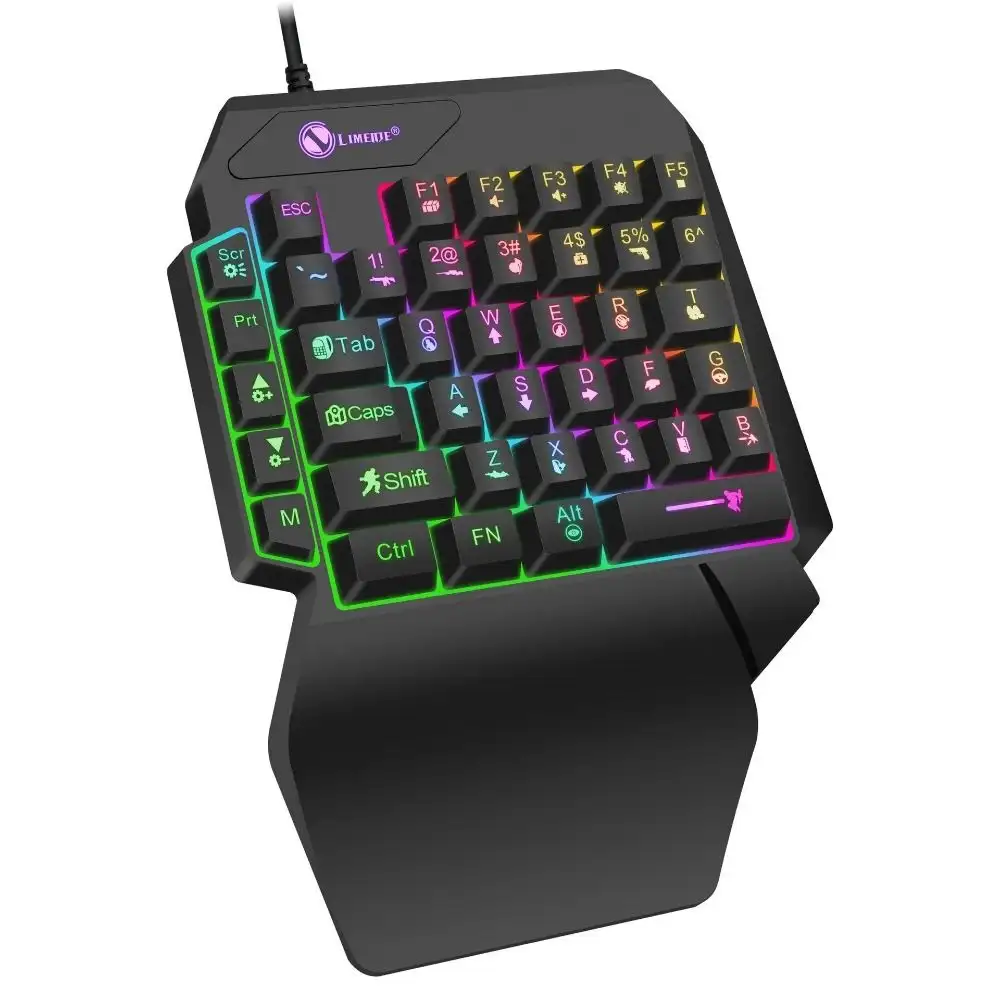 USB Keyboard Mini One Handedly Keyboard USB Ultra-slim Single Hand Keyboard Wired Backlight Gaming Mechanical Keyboard Laptop product view
